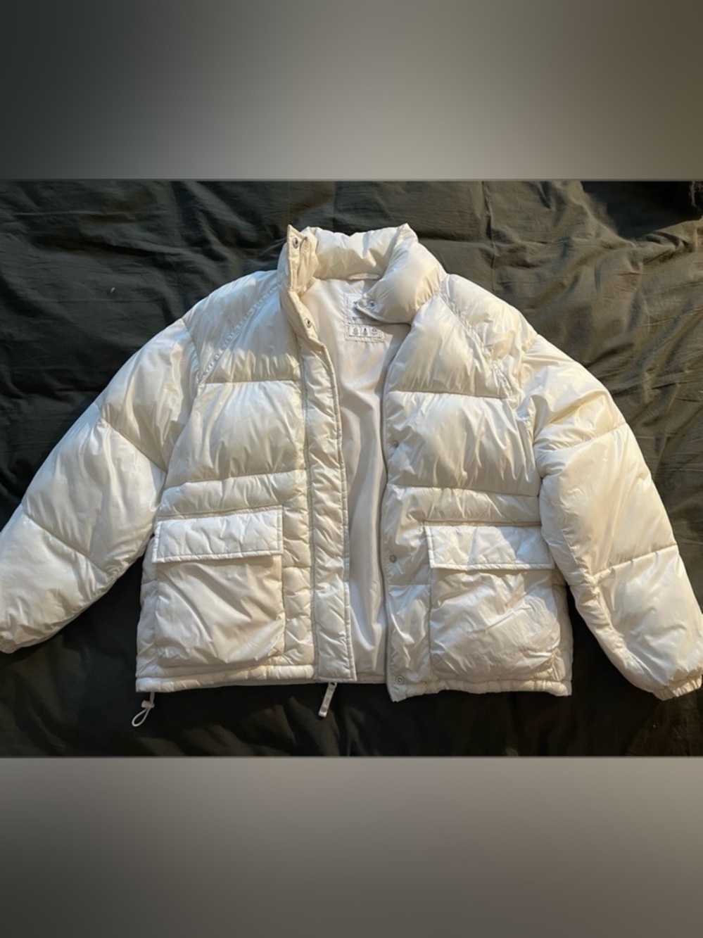 Abercrombie & Fitch White Puffer Jacket